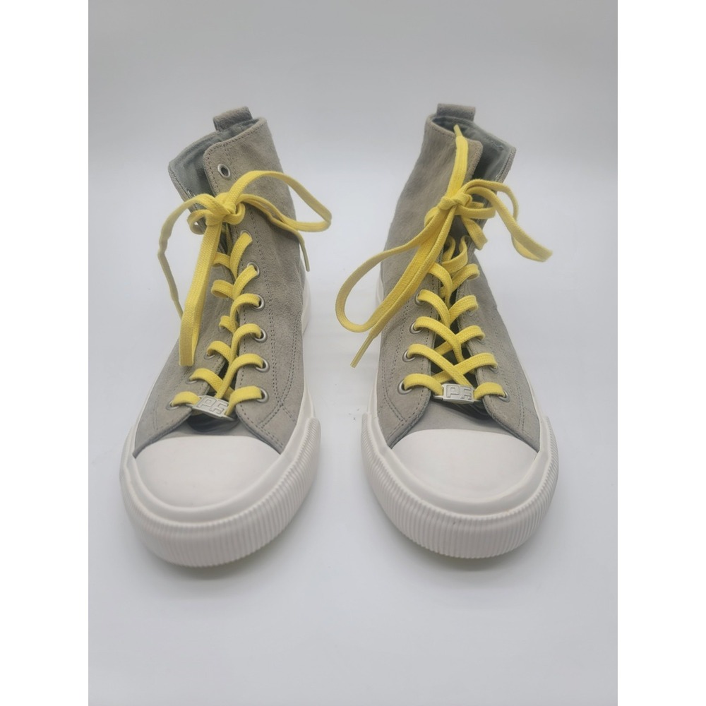 P.F. Flyers All-American Hi Gray Suede Sneakers Women's 7 Yellow Laces New - Picture 4 of 10